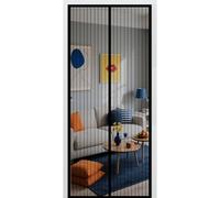 Puerta Magnética 150 x 150 cm Mosquiteras Magneticas para Puertas Cierre Automático de Arriba a Abajo, Mantiene El Aire Fresco Dentro y Los Bichos Fuera, para Patio Balcón, Negro