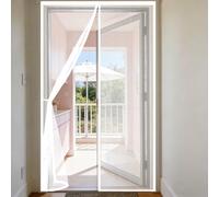 Puerta Magnética 150 x 150 cm Protección Contra Insectos Cierre Automático de Arriba a Abajo, Mantiene El Aire Fresco Dentro y Los Bichos Fuera, para Patio Balcón, Blanco