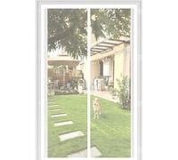 Puerta Magnética 150 x 244 cm con Fuertes Imanes para Un Autocierre, Fácil Instalación sin Taladrar, Antimosquitos Mosquitera para Puertas Proteger a su Familia, Blanco