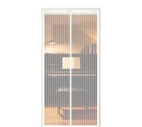 Puerta Magnética 155 x 175 cm Cierre Automático Mosquiteras para Ventanas Instalación sin Taladro para Puerta Exterior de Balcón Patio, Blanco