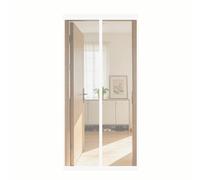 Puerta Magnética 180 x 200 cm Junta Magnética de Arriba a Abajo, sin Taladrar, Transpirables, Resistente Al Viento Mosquito Net para Puerta Corredera, Blanco