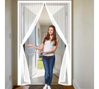Puerta Magnética 180 x 200 cm Mosquitera Ventana Magnética Cierre Automático con Imanes Poderosos & Cinta Mágica, Mantiene El Aire Fresco en El Interior, para Patio Balcón, Blanco