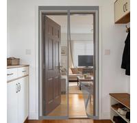 Puerta Magnética 50 x 100 cm Cierre Automático, Mantiene El Aire Fresco en El Interior, Fácil de Instalar, Los Bichos Fuera Cortinas Mosquiteras para Puerta Corredera, Gris