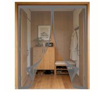 Puerta Magnética 50 x 100 cm Junta Magnética de Arriba a Abajo, sin Taladrar, Transpirables, Resistente Al Viento Cortina Puerta para Exterior, Gris