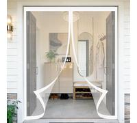 Puerta Magnética 50 x 190 cm Junta Magnética de Arriba a Abajo, sin Taladrar, Transpirables, Resistente Al Viento Rede Mosquito Porta para Puerta Exterior, Blanco