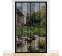 Puerta Magnética 50 x 200 cm Cierre Automático con Imanes y Pesos, Taladrar Fácil de Instalar Mantiene Cortina Contra Mosquitos con Imanes para Todos Tamaños Puertas, Negro