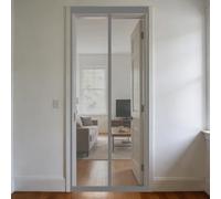 Puerta Magnética 50 x 95 cm Junta Magnética de Arriba a Abajo, sin Taladrar, Transpirables, Resistente Al Viento Cortina Mosquitera Exterior para Puerta Exterior, Gris