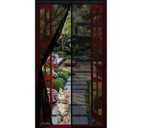 Puerta Magnética 52 x 250 cm Mantiene El Aire Fresco Dentro y Los Bichos Fuera, Cinta Mágica, Imanes Cierre Automático, Mosquitera Ventana Magnetica para Patio/Balcón, Negro