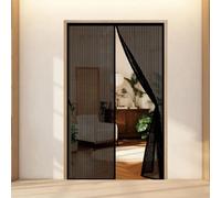 Puerta Magnética 60 x 180 cm Cierre Automático con Imanes y Pesos, Taladrar Fácil de Instalar Mantiene Cortinas Antimosquitos para Exteriores Proteger a su Familia, Negro
