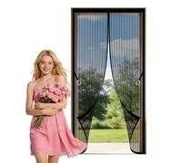 Puerta Magnética 60 x 180 cm Cierre Magnético de Arriba a Abajo Automáticamente Cortina Mosquitera Puerta Exterior Resistente para Balcón Corredera de Patio, Negro
