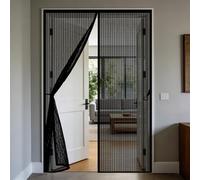 Puerta Magnética 60 x 75 cm Cortina Magnética Puerta, Cortinas Mosquiteras Cierre Magnético de Arriba a Abajo, Automáticamente, Mantiene El Aire Fresco, para Patio Balcón, Negro