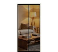 Puerta Magnética 65 x 190 cm Cierre Automático Mosquitera Magnética Alta Resistencia Instalación sin Taladro para Puerta Exterior de Balcón Patio, Negro
