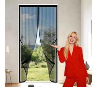 Puerta Magnética 65 x 190 cm Se Cierra Automáticamente Cortinas Mosquitera Puerta Mantiene El Aire Fresco para Balcón, Cocina, Dormitorio, Correderas, Garaje O Patio, Negro