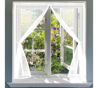 Puerta Magnética 65 x 190 cm Transpirables Antimosquitos, Sin Taladros, Magnético Automático, Con Velcra, Mosquiteras Magneticas para Puertas para Pasillos Balcn Puertas, Blanco