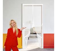 Puerta Magnética 65 x 242 cm Varios Tallas Cortinas Antimoscas Puerta Exterior Fácil Instalación sin Taladrar para Puertas de Balcón O Terraza, Blanco