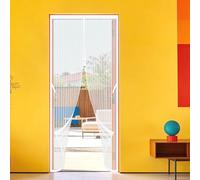 Puerta Magnética 69 x 249 cm Cierre Magnético de Arriba a Abajo Rede Mosquito Porta Magnética Resistente para Puerta Exterior de Balcón Patio, Blanco