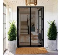 Puerta Magnética 69 x 254 cm Cierre Automático con Imanes y Pesos, Taladrar Fácil de Instalar Mantiene Mosquitera Magnetica para Puertas para Dormitorio, Negro