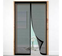 Puerta Magnética 70 x 105 cm Cierre Automático, Mantiene El Aire Fresco en El Interior, Fácil de Instalar, Los Bichos Fuera Puerta de Malla Cortina para Exterior, Negro