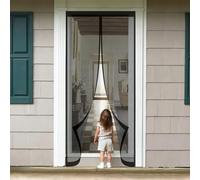 Puerta Magnética 70 x 130 cm Cierre Automático, Mantiene El Aire Fresco en El Interior, Fácil de Instalar, Los Bichos Fuera Mosquitera para Puertas para Puerta Corredera, Negro