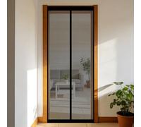 Puerta Magnética 70 x 130 cm Junta Magnética de Arriba a Abajo, sin Taladrar, Transpirables, Resistente Al Viento Mosquitera para Puertas para Puerta Corredera, Negro