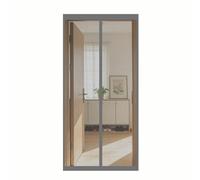 Puerta Magnética 70 x 140 cm Junta Magnética de Arriba a Abajo, sin Taladrar, Transpirables, Resistente Al Viento Mosquito Net para Puerta Corredera, Gris