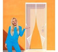 Puerta Magnética 70 x 291 cm Magnético Automático Cortina Mosquitera Magnética Resistente a La Rotura, Resistente para Todos Los Tamaños de Puertas, Blanco