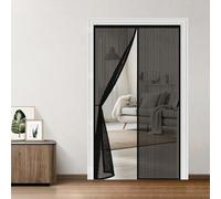 Puerta Magnética 71 x 210 cm con Fuertes Imanes para Un Autocierre, Fácil Instalación sin Taladrar, Antimosquitos Cortina Magnética Puerta Doble para Balcón, Cocina, Negro