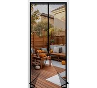 Puerta Magnética 71 x 230 cm Cortina Mosquitera Magnetica Cierre Automático de Arriba a Abajo, Mantiene El Aire Fresco Dentro y Los Bichos Fuera, para Balcón Dormitorio, Negro