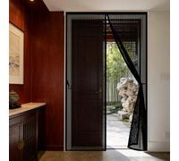 Puerta Magnética 71 x 270 cm Cortina Magnética para Puertas Cierre Magnético de Arriba a Abajo, Automáticamente, Mantiene El Aire Fresco, para Balcón Dormitorio, Negro