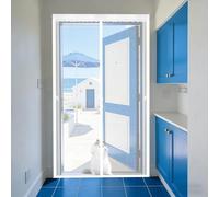 Puerta Magnética 73 x 176 cm Mosquiteras Magneticas para Puertas Cierre Magnético de Arriba a Abajo, Automáticamente, Mantiene El Aire Fresco, para Patio Balcón, Blanco
