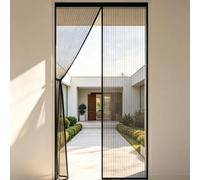 Puerta Magnética 74 x 164 cm Cierre Automático Protección Contra Insectos Cortina Mosquitera Puerta Exterior Fácil de Instalar para Exterior de Balcón Patio, Negro