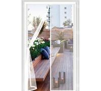 Puerta Magnética 74 x 215 cm Magnético Automático, Taladrar Fácil de Instalar Mantiene, Antimosquitos, Cortina Magnética Puerta Doble para Todos Tamaños Puertas, Blanco