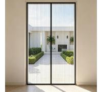 Puerta Magnética 76 x 164 cm Automáticamente Imanes Potentes Magnético Automático Fácil de Instalar para Puerta Exterior de Balcón Patio, Negro