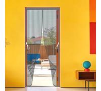 Puerta Magnética 76 x 251 cm Cierre Magnético de Arriba a Abajo Rede Mosquito Porta Magnética Resistente para Puerta Exterior de Balcón Patio, Gris