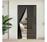 Puerta Magnética 79 x 202 cm Cierre Automático con Imanes y Pesos, Taladrar Fácil de Instalar Mantiene Ensanchada y Engrosada Cortina Mosquitera Proteger a su Familia, Negro