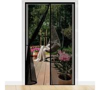 Puerta Magnética 79 x 237 cm Cierre Automático con Imanes y Pesos, Taladrar Fácil de Instalar Mantiene Mosquiteras para Ventanas para Puertas para Dormitorio, Negro