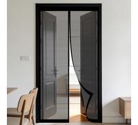 Puerta Magnética 80 x 150 cm Junta Magnética de Arriba a Abajo, sin Taladrar, Transpirables, Resistente Al Viento Cortina Mosquiteras para Puerta Corredera, Negro