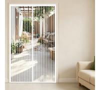 Puerta Magnética 80 x 185 cm Automáticamente Imanes Potentes Cortina Mosquitera Magnética Fácil Instalación sin Taladrar para Puerta Exterior de Balcón Patio, Blanco