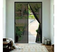 Puerta Magnética 80 x 185 cm Cierre Automático con Imanes y Pesos, Taladrar Fácil de Instalar Mantiene, Cortina Magnética para Puertas para Dormitorio, Negro