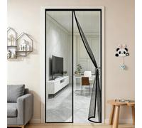 Puerta Magnética 80 x 185 cm Cierre Automático Cortina Mosquitera Puerta Exterior Fácil Instalación sin Taladrar para Dormitorio Cocina, Correderas Garaje, Negro