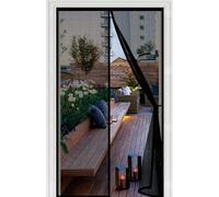 Puerta Magnética 80 x 215 cm Magnético Automático, Taladrar Fácil de Instalar Mantiene, Antimosquitos, Cortina Magnética Puerta Doble para Todos Tamaños Puertas, Negro