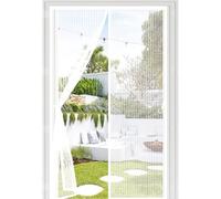 Puerta Magnética 81 x 236 cm con Fuertes Imanes para Un Autocierre, Fácil Instalación sin Taladrar, Antimosquitos, Cortina Contra Mosquitos con Imanes para Balcón, Cocina, Blanco