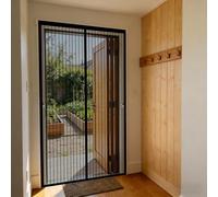 Puerta Magnética 81 x 290 cm Cortina Mosquiteras para Puerta Exterior Cierre Magnético de Arriba a Abajo, Automáticamente, Mantiene El Aire Fresco, para Patio Balcón, Negro