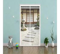 Puerta Magnética 83 x 187 cm Cierre Automático Mosquitera Cortina Puerta Magnetica Fácil Instalación sin Taladrar para Balcón Salón Dormitorio de Patio, Blanco