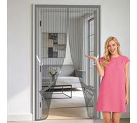 Puerta Magnética 84 x 270 cm Se Cierra Automáticamente Cortinas Mosquitera Puerta Lejos de Los Mosquitos para Puertas de Salón Balcón Corredor, Gris