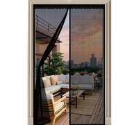 Puerta Magnética 88 x 184 cm Cierre Automático con Imanes y Pesos, Taladrar Fácil de Instalar Mantiene, Cortinas Antimoscas Puerta Exterior con Iman para Dormitorio, Negro