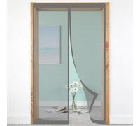 Puerta Magnética 90 x 115 cm Cierre Automático, Mantiene El Aire Fresco en El Interior, Fácil de Instalar, Los Bichos Fuera Puerta de Malla Cortina para Exterior, Gris