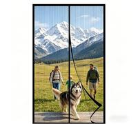 Puerta Magnética 90 x 135 cm Cierre Automático Mosquitera Cortina Puerta Magnetica Fácil Instalación sin Taladrar para Dormitorio Cocina, Correderas Garaje, Negro