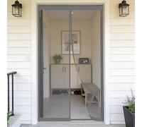 Puerta Magnética 90 x 140 cm Cierre Automático, Mantiene El Aire Fresco en El Interior, Fácil de Instalar, Los Bichos Fuera Mosquitera para Puertas para Puerta Exterior, Gris