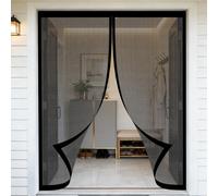 Puerta Magnética 90 x 150 cm Junta Magnética de Arriba a Abajo, sin Taladrar, Transpirables, Resistente Al Viento Cortina Contra Mosquitos para Puerta Corredera, Negro